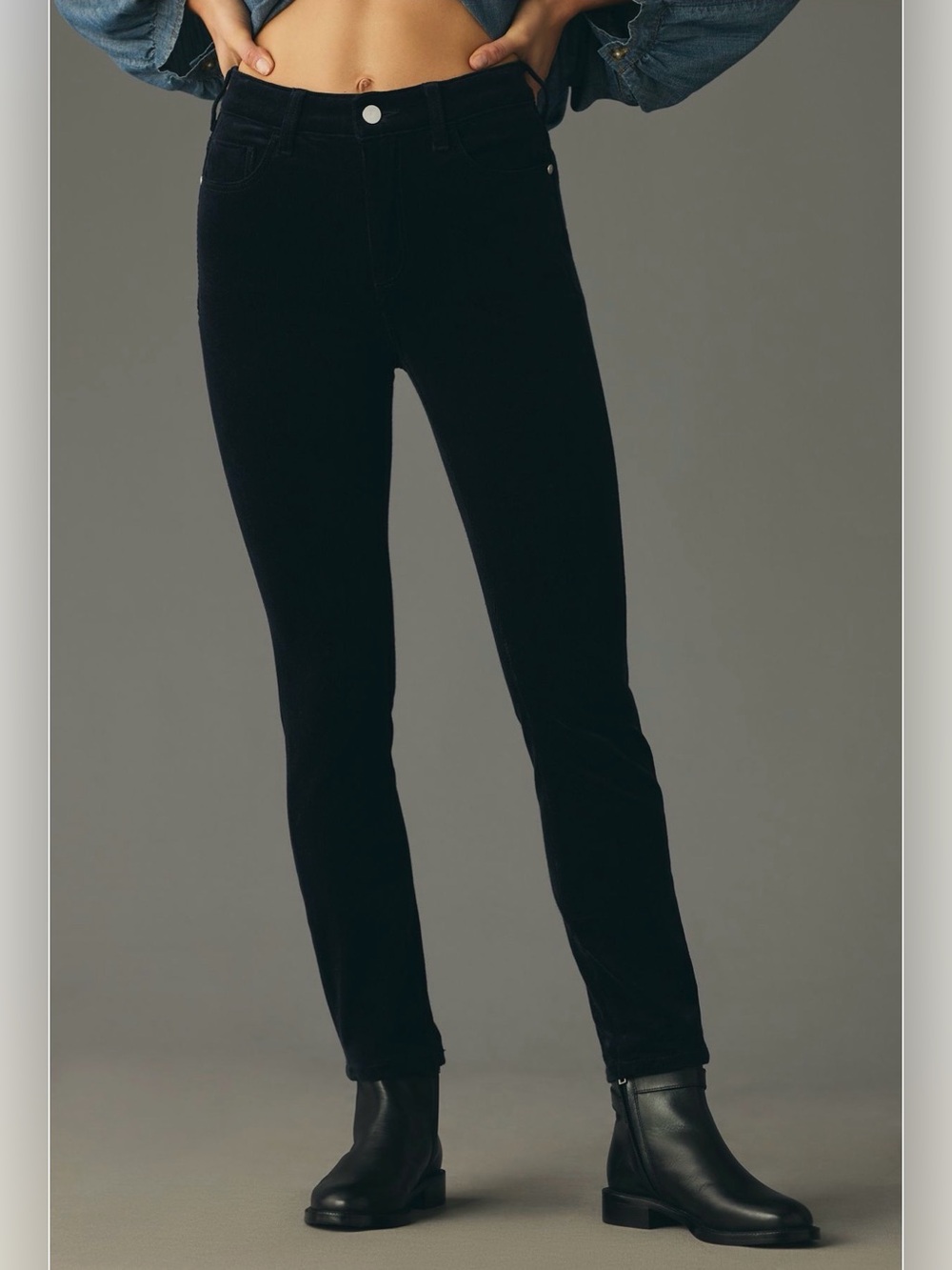 Anthropologie Pilcro Skinny Corduroy High-Rise Navy Blue Jeans Sz.25 NWT